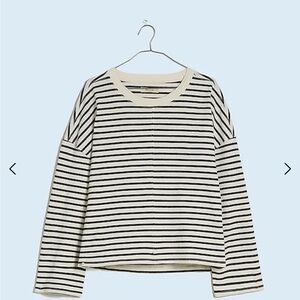 easy long sleeve rugby tee in contrasting stripe